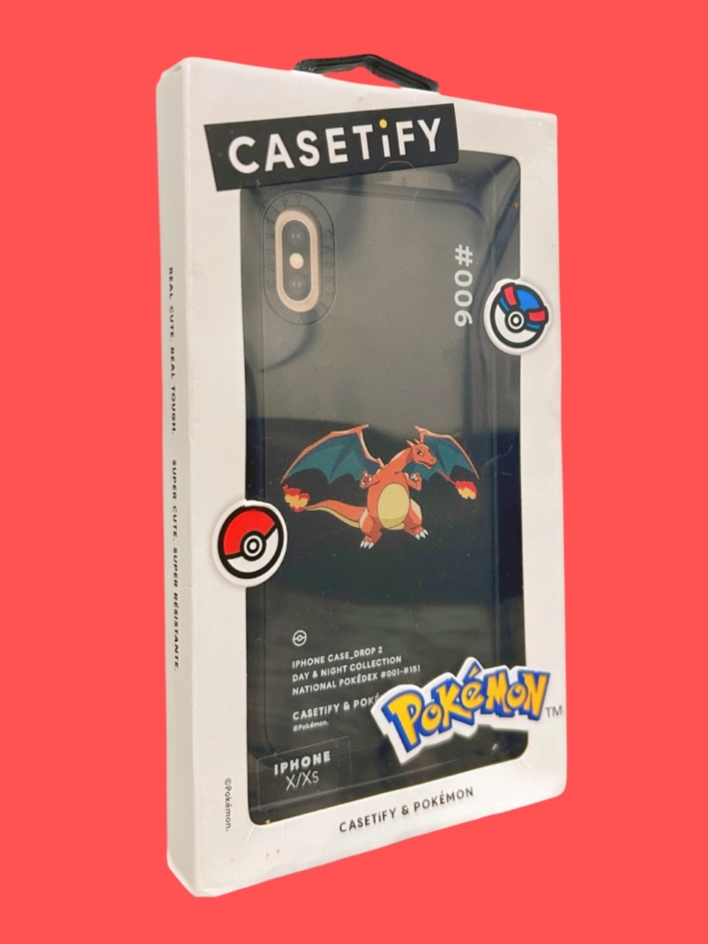 New in Box - CASETiFY x Pokémon Charizard Ltd Pokédex Day/Night iPhone X/XS Case